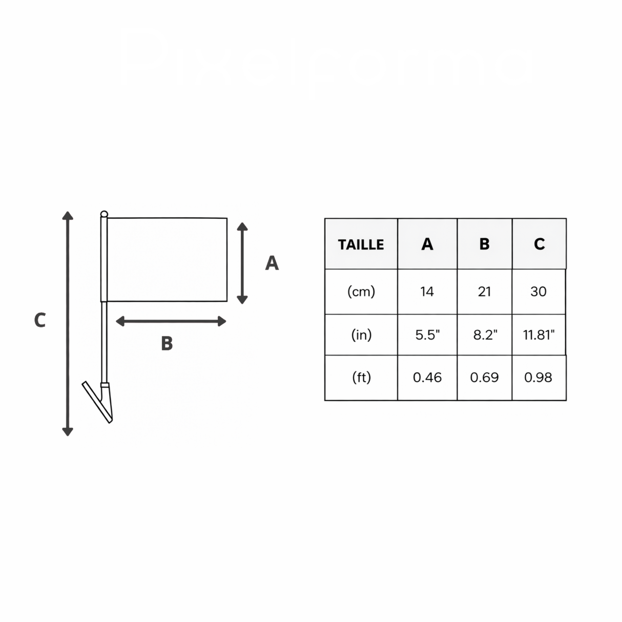 Drapeau adhésif pérou en polyester souple à coller facilement
