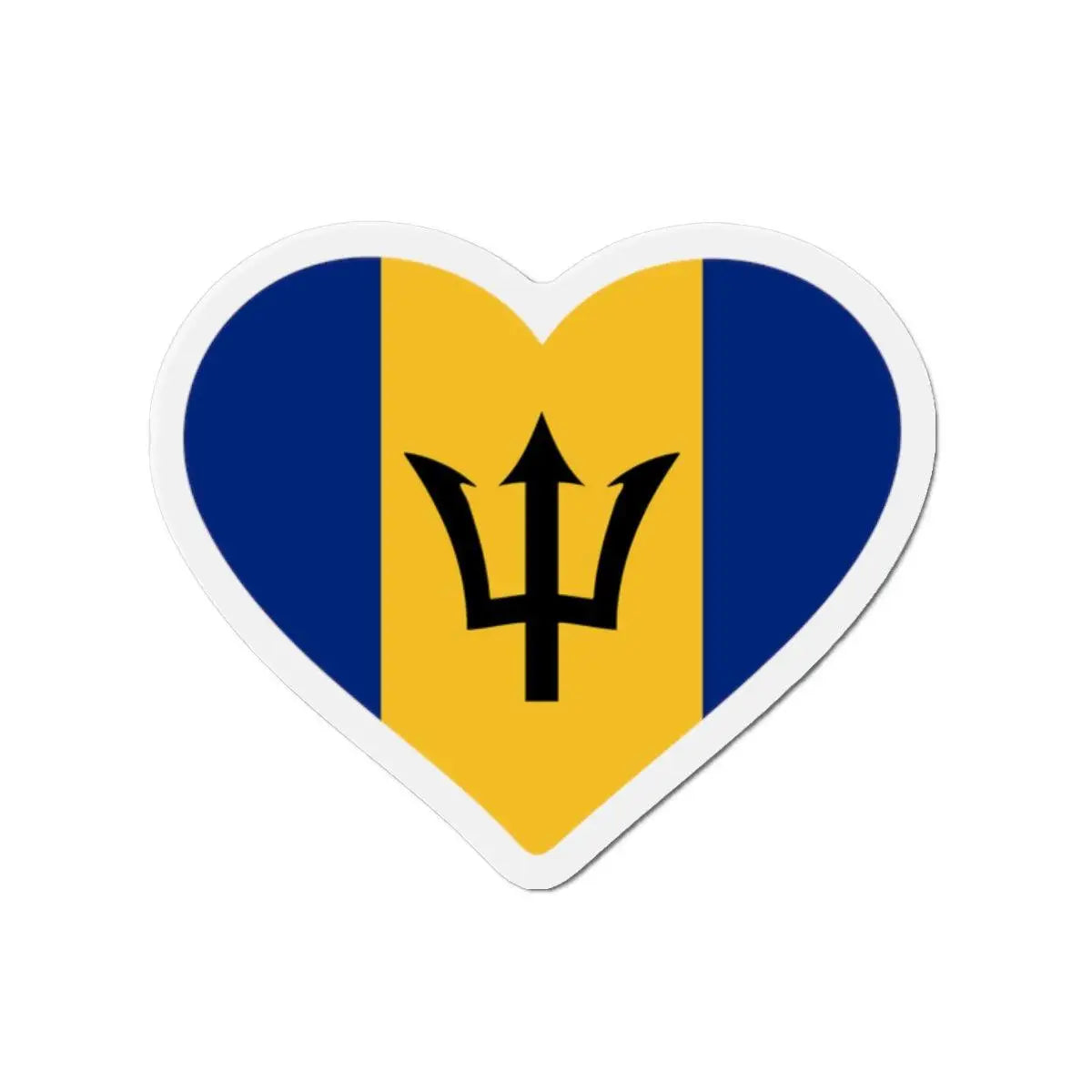 Aimant coeur drapeau barbade forme décorative colorée