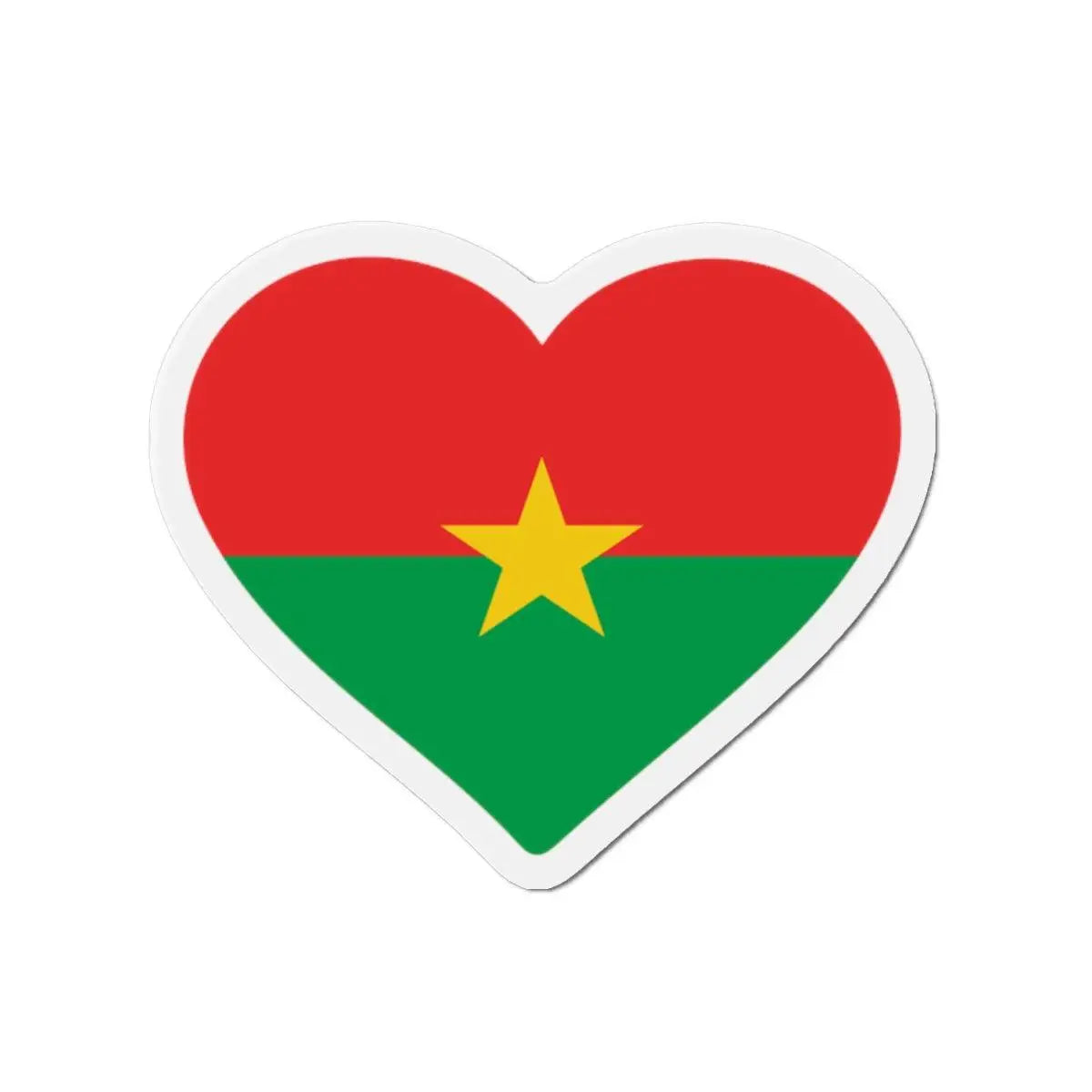 Aimant cœur drapeau burkina faso décoratif pour surfaces