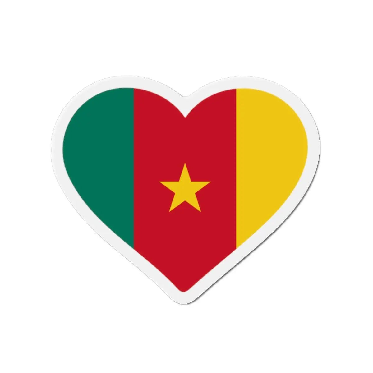 Aimant cœur drapeau cameroun magnétique décoratif coloré