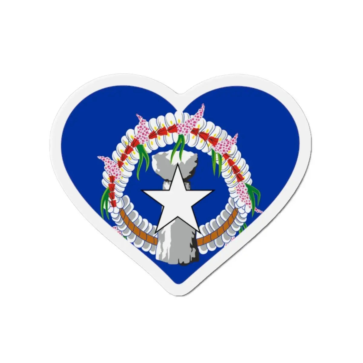 Aimant cœur drapeau îles mariannes forme décorative
