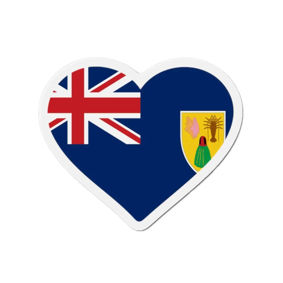 Aimant coeur drapeau îles turques-et-caïques décoratif