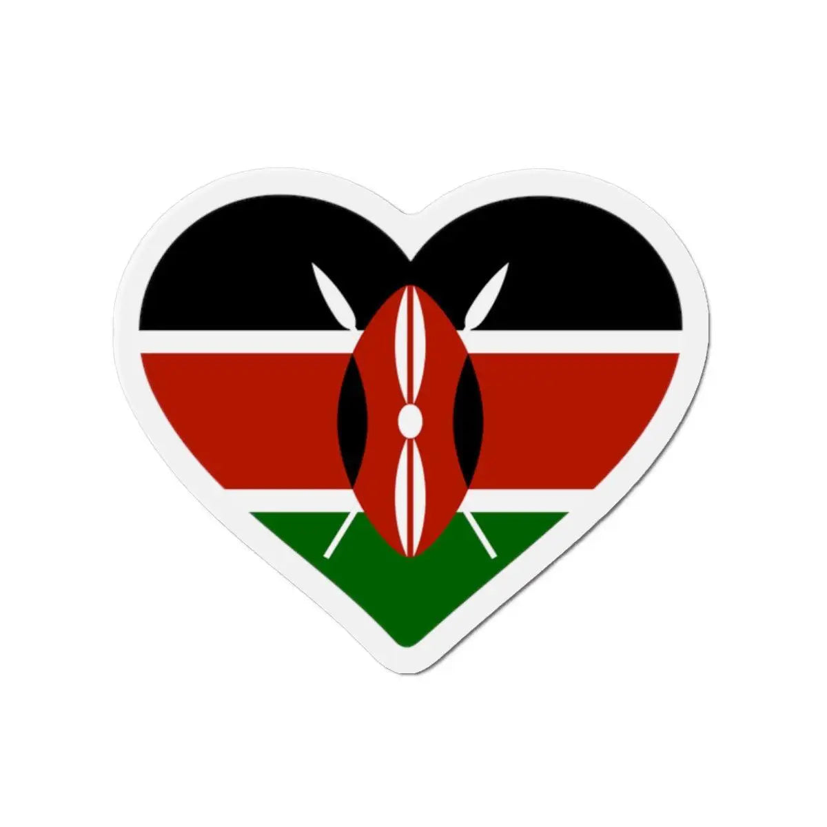 Aimant cœur drapeau kenya forme décorative souvenir