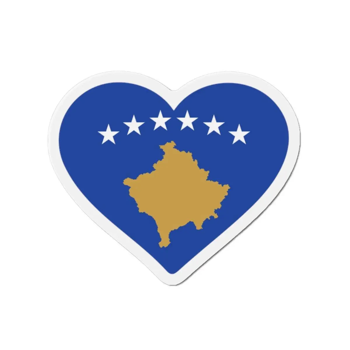 Aimant cœur drapeau kosovo magnet décoratif réfrigérateur