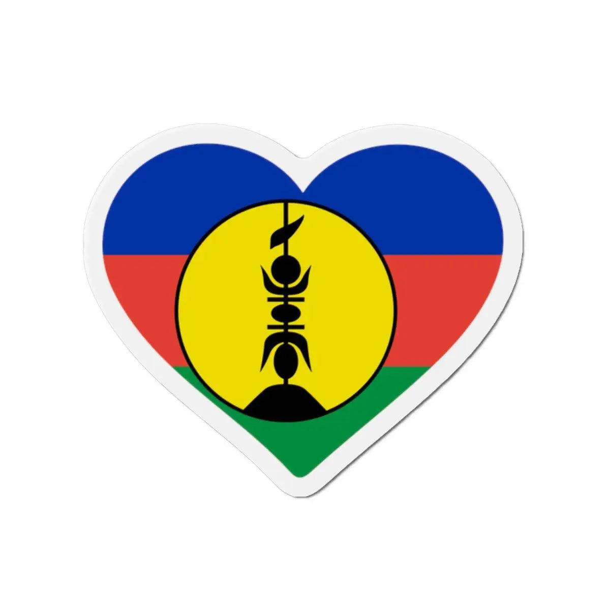 Aimant cœur drapeau nouvelle-calédonie forme décorative