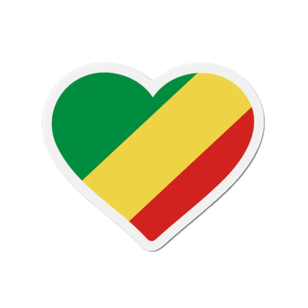 Aimant cœur drapeau république du congo forme décorative
