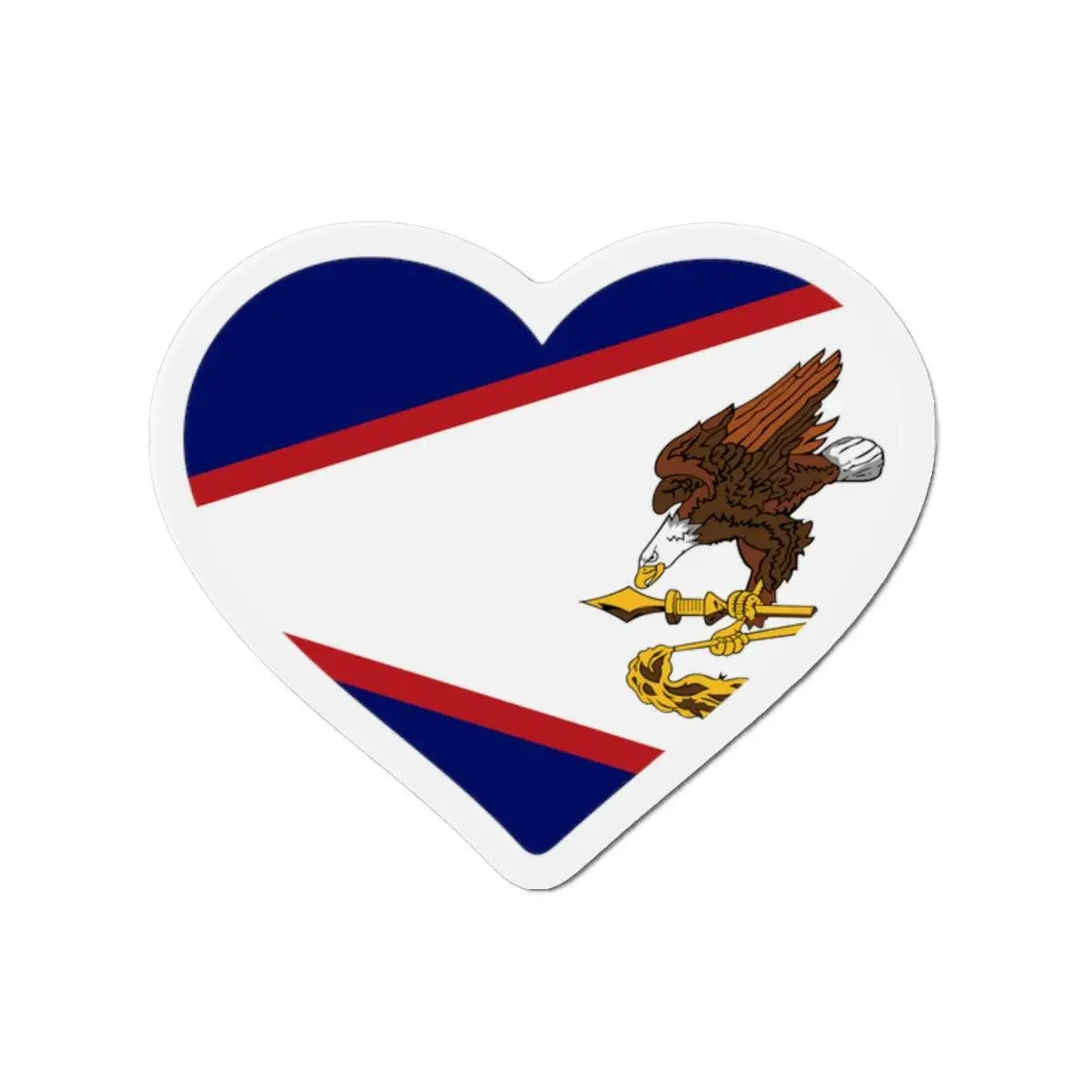 Aimant cœur drapeau samoa américaines finition brillante