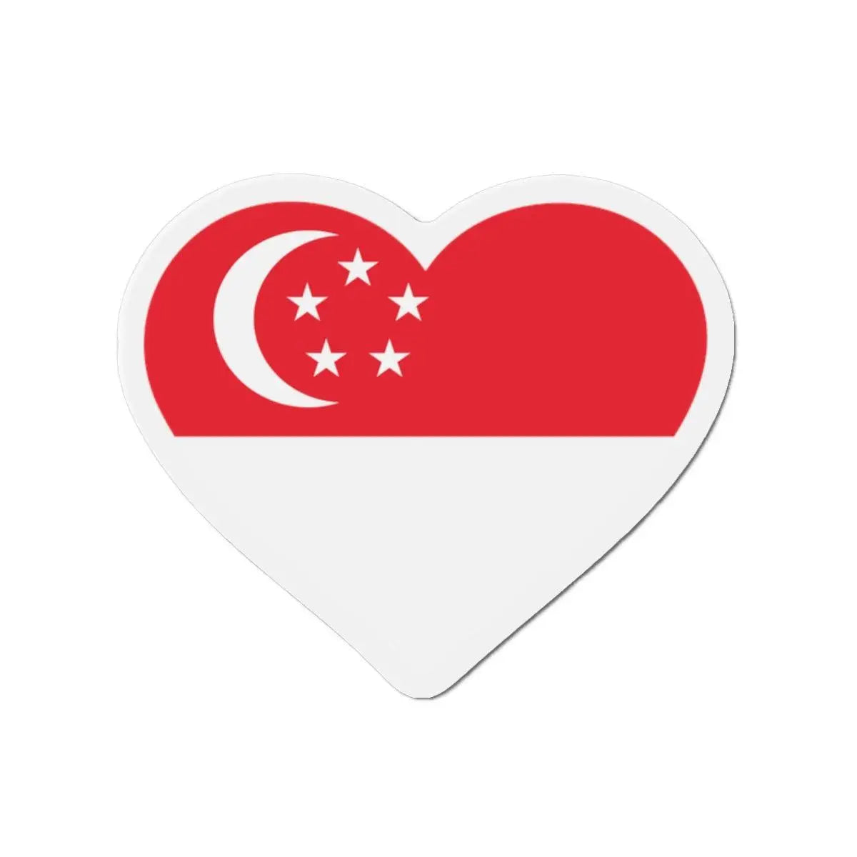 Aimant coeur drapeau singapour forme décorative rouge blanc