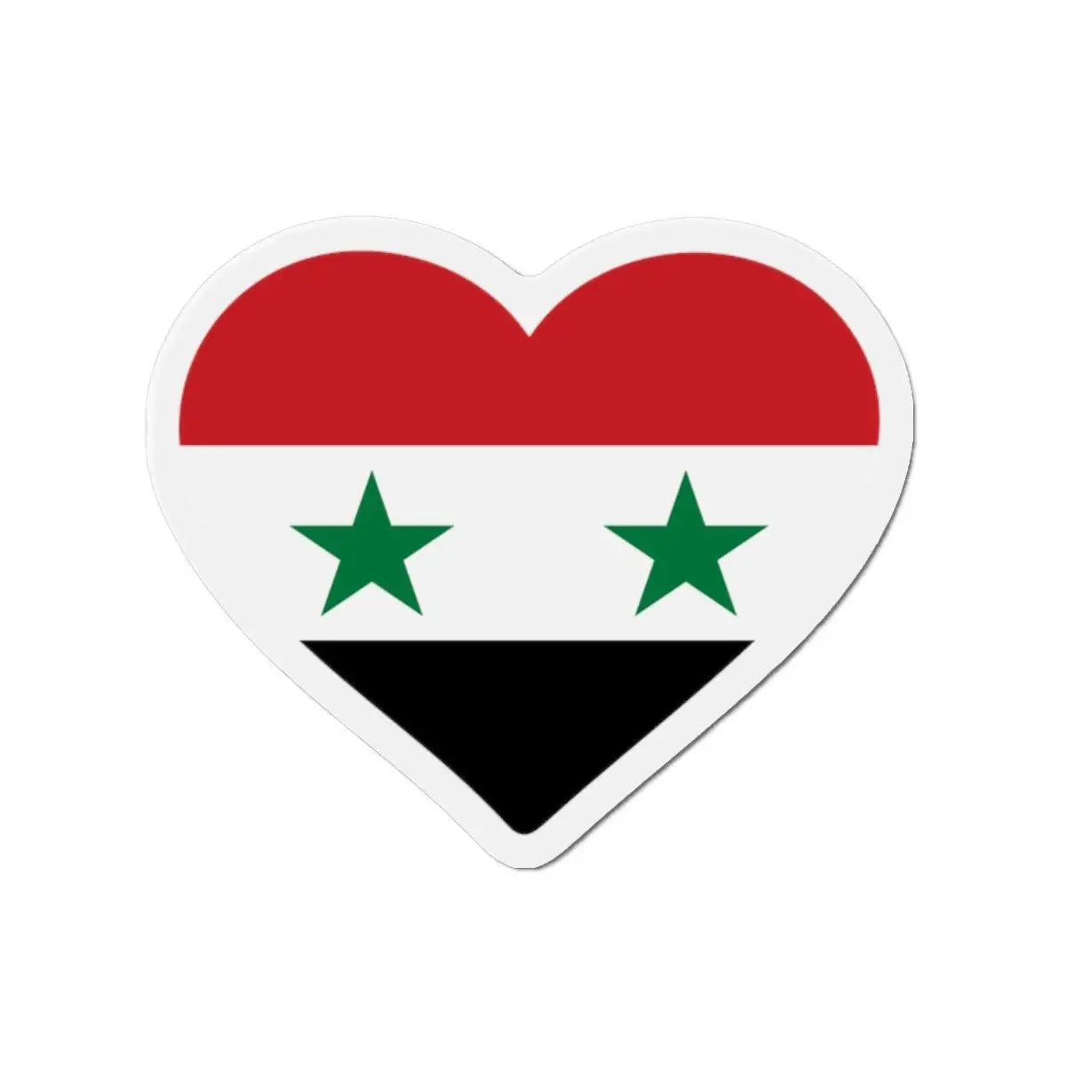 Aimant cœur drapeau syrie en métal finition brillante