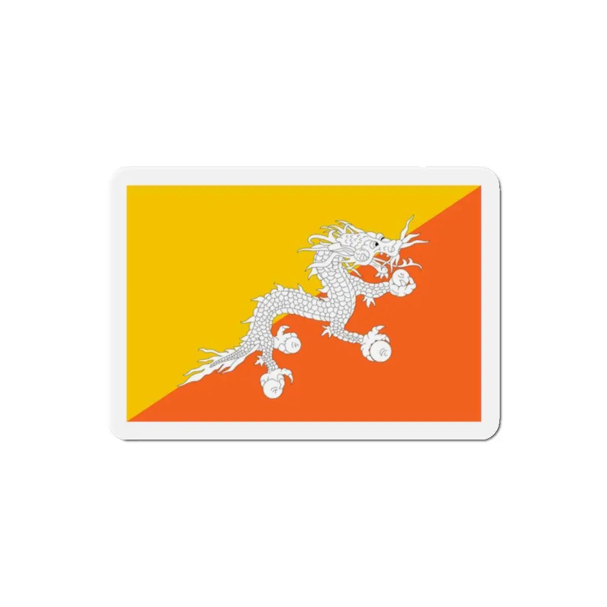 Aimant drapeau bhoutan rectangulaire finition soignée