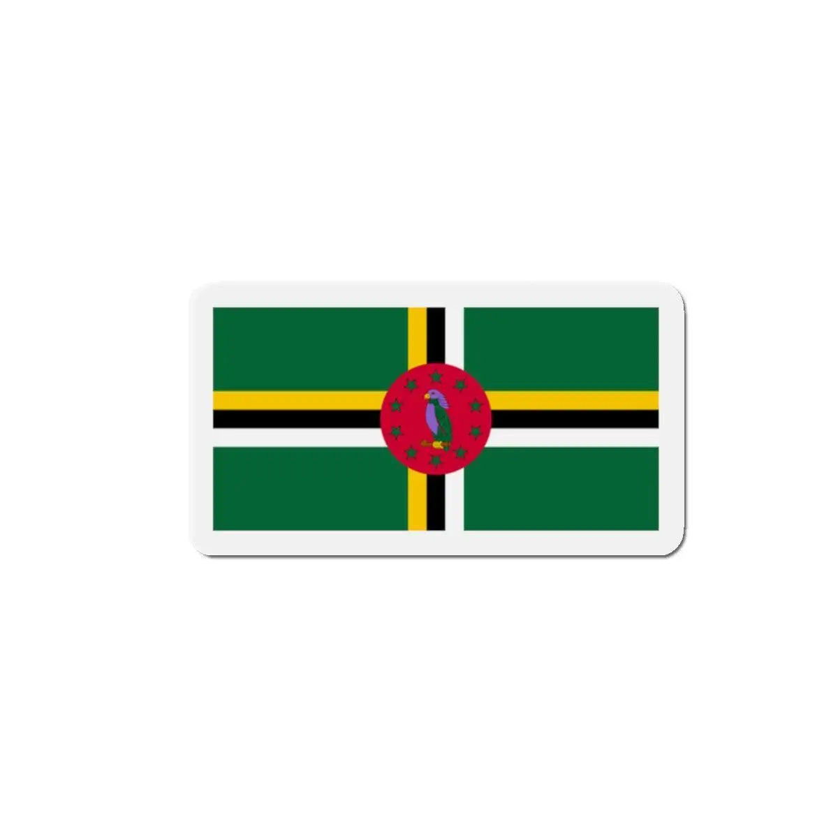 Aimant drapeau dominique rectangulaire pour surface métallique