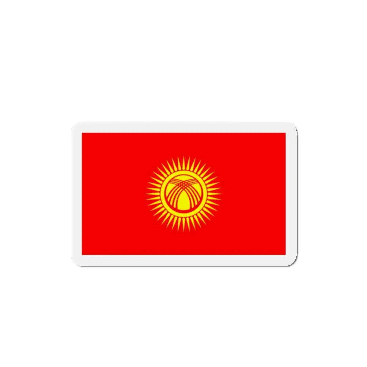 Aimant drapeau kirghizistan rectangulaire décoratif magnet