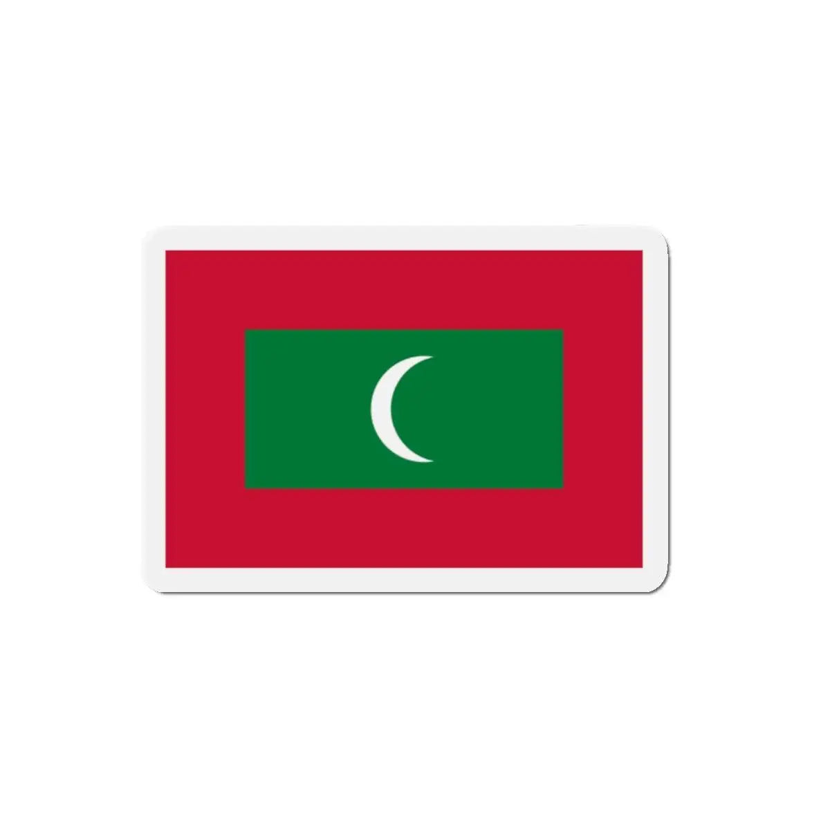 Aimant drapeau maldives forme rectangulaire finition brillante