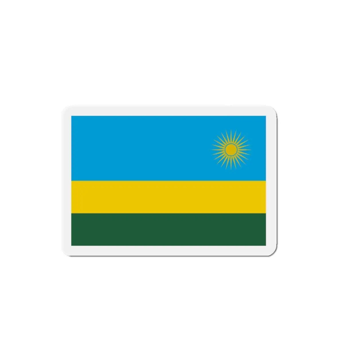 Aimant drapeau rwanda forme rectangulaire décoratif coloré