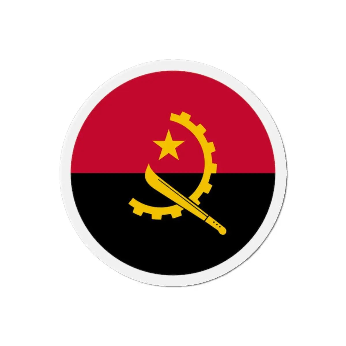 Aimant rond drapeau angola décoratif pour surfaces métalliques