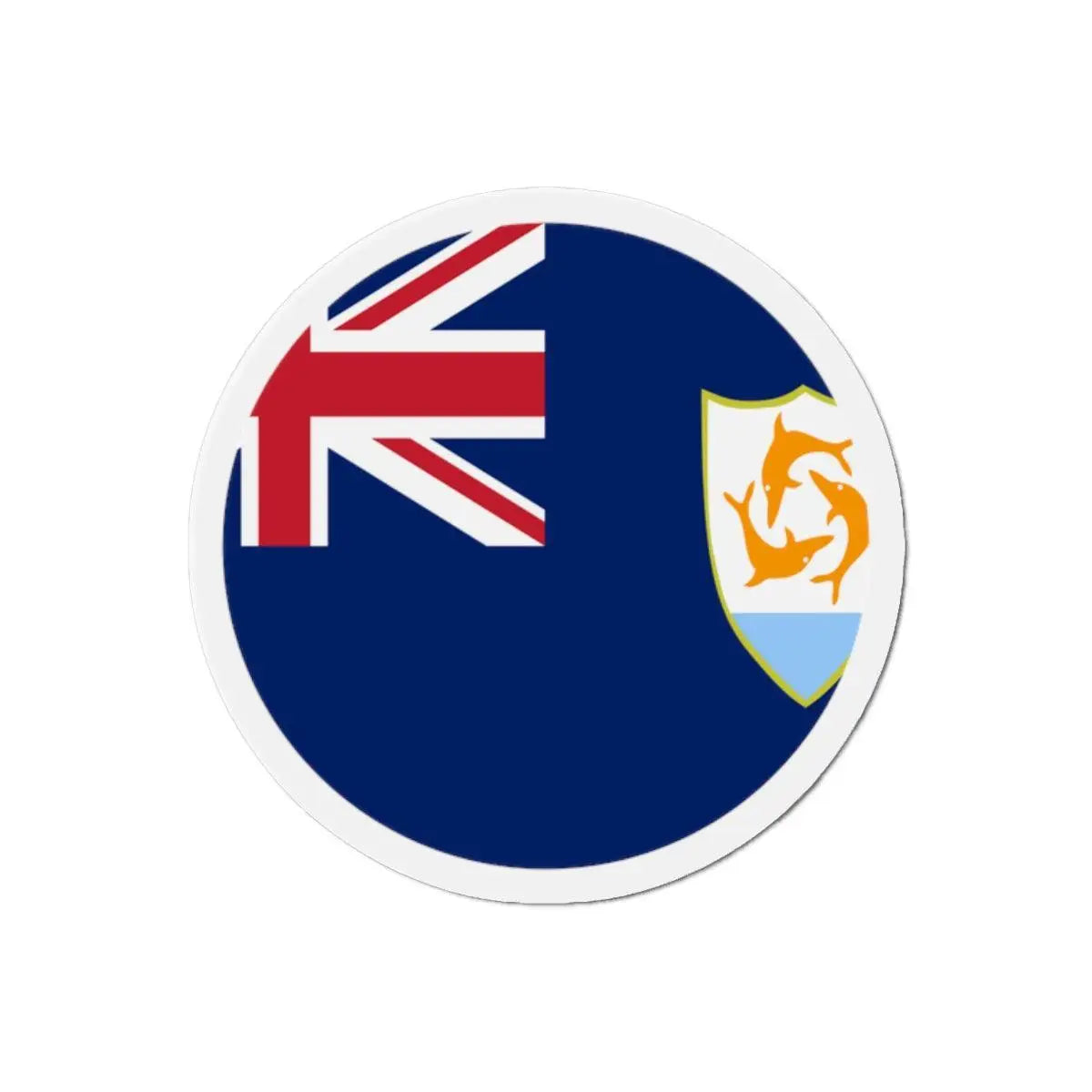 Aimant rond drapeau anguilla forme ronde décoratif magnétique