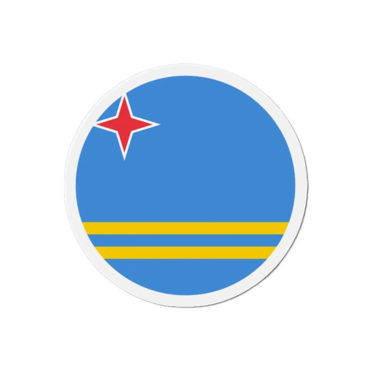Aimant rond drapeau d’aruba forme décorative colorée
