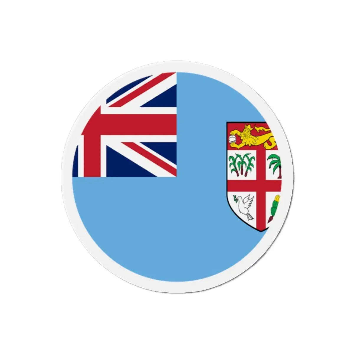 Aimant rond drapeau fidji forme décorative magnétique