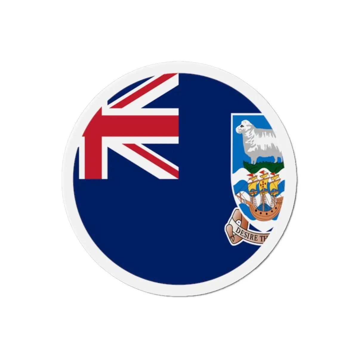 Aimant rond drapeau îles malouines décoratif magnétique