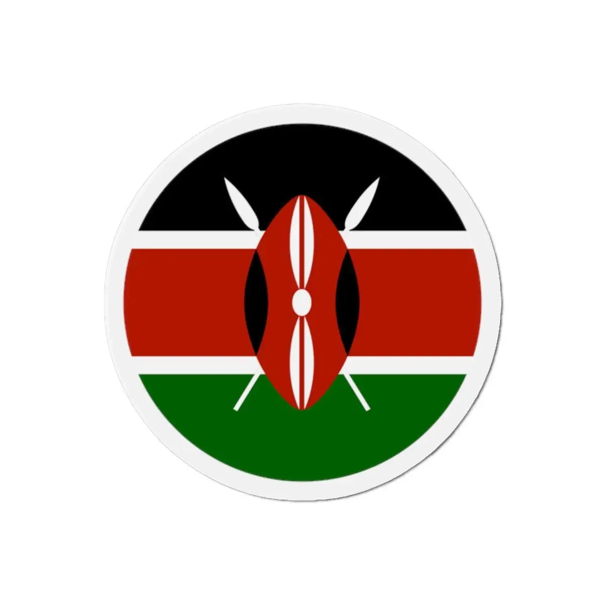 Aimant rond drapeau kenya forme décorative couleur vive