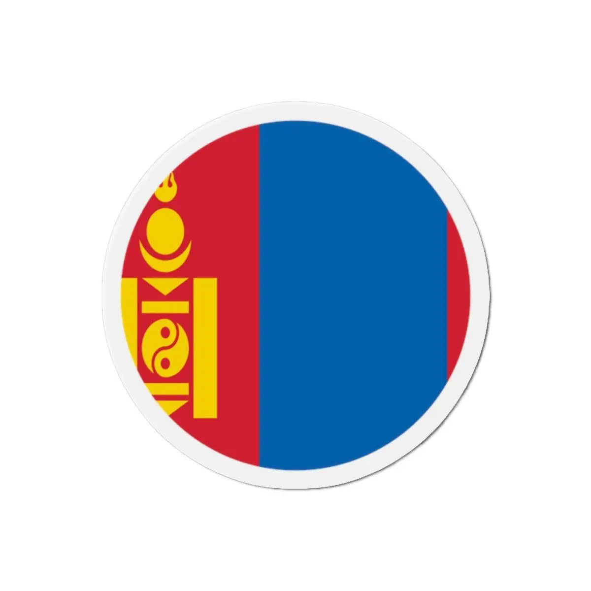 Aimant rond drapeau mongolie forme décorative réfrigérateur