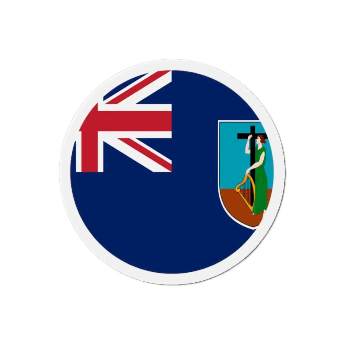 Aimant rond drapeau montserrat forme ronde décoratif