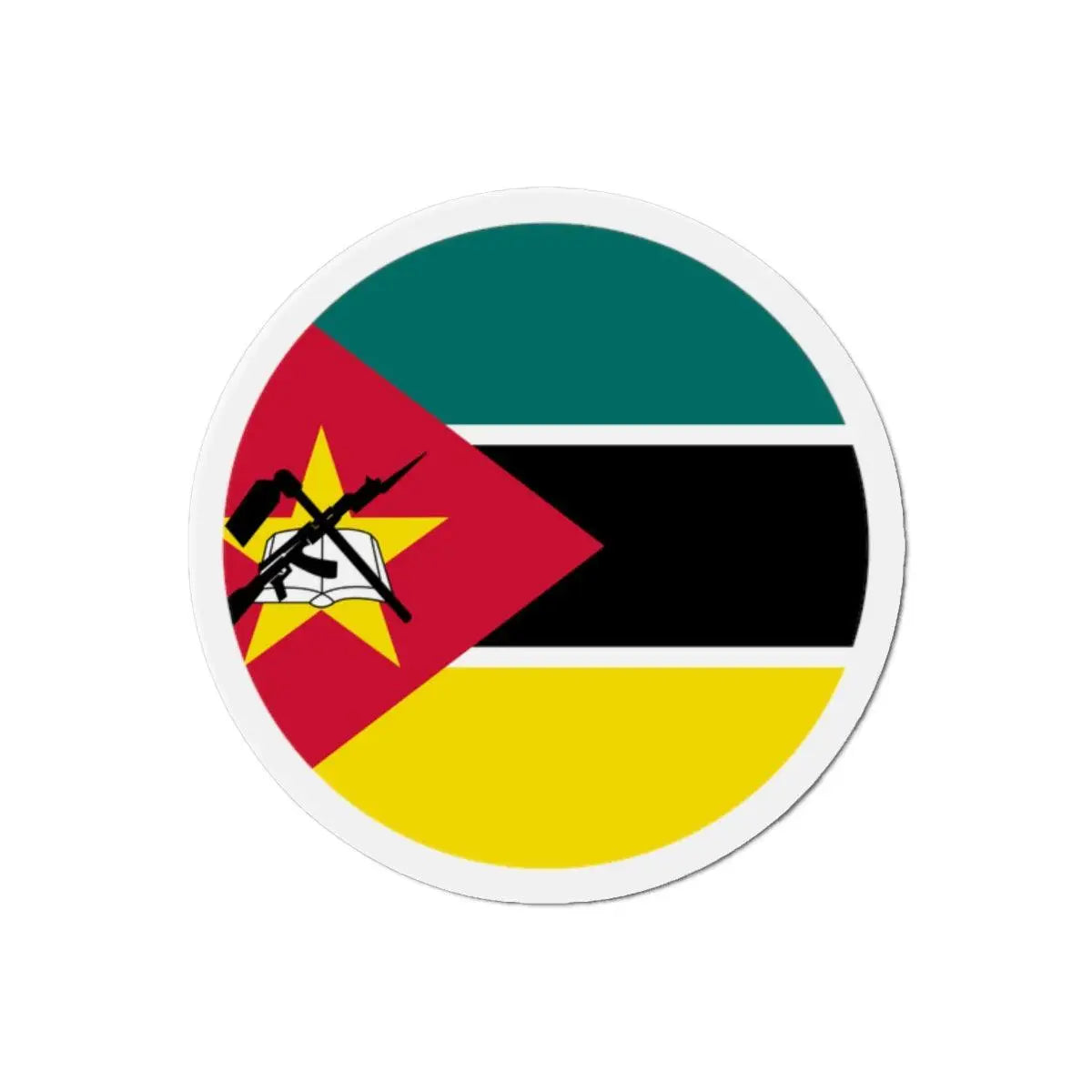 Aimant rond drapeau mozambique forme ronde décoratif
