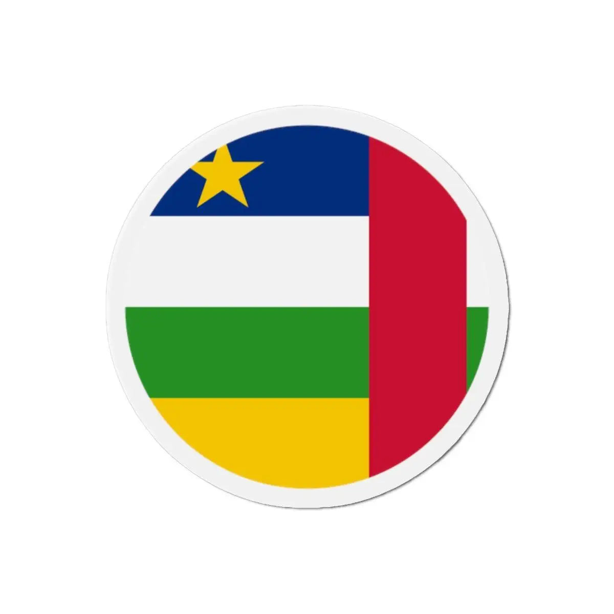 Aimant rond drapeau république centrafricaine forme décorative