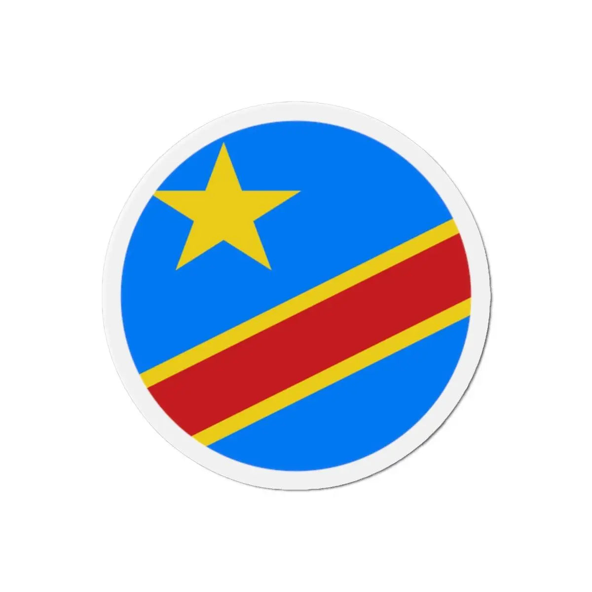 Aimant rond drapeau république démocratique du congo déco
