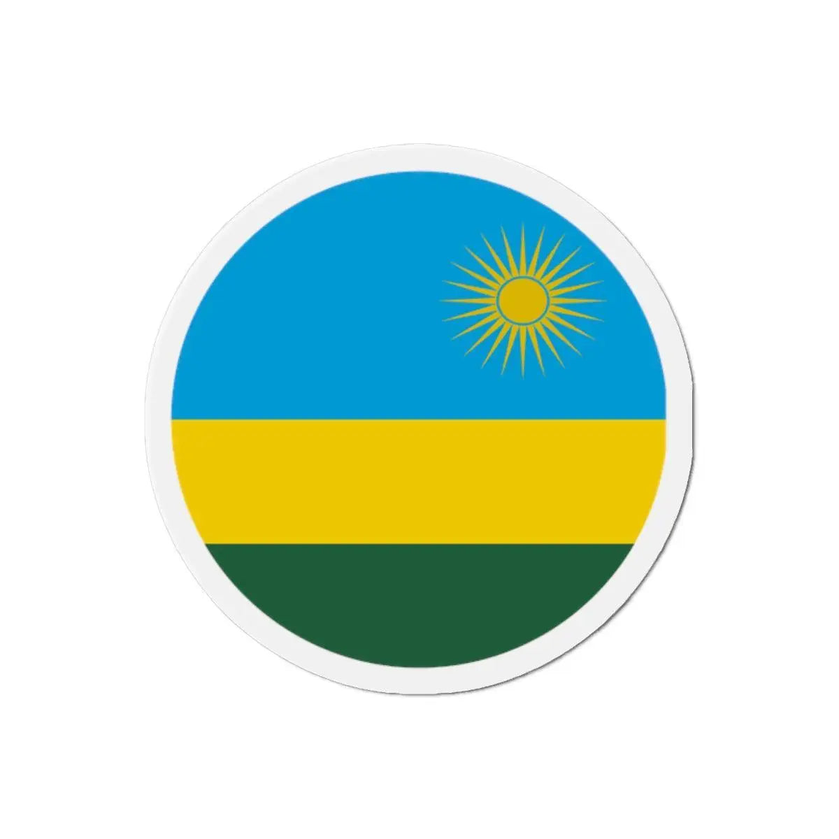 Aimant rond drapeau rwanda forme déco pour réfrigérateur