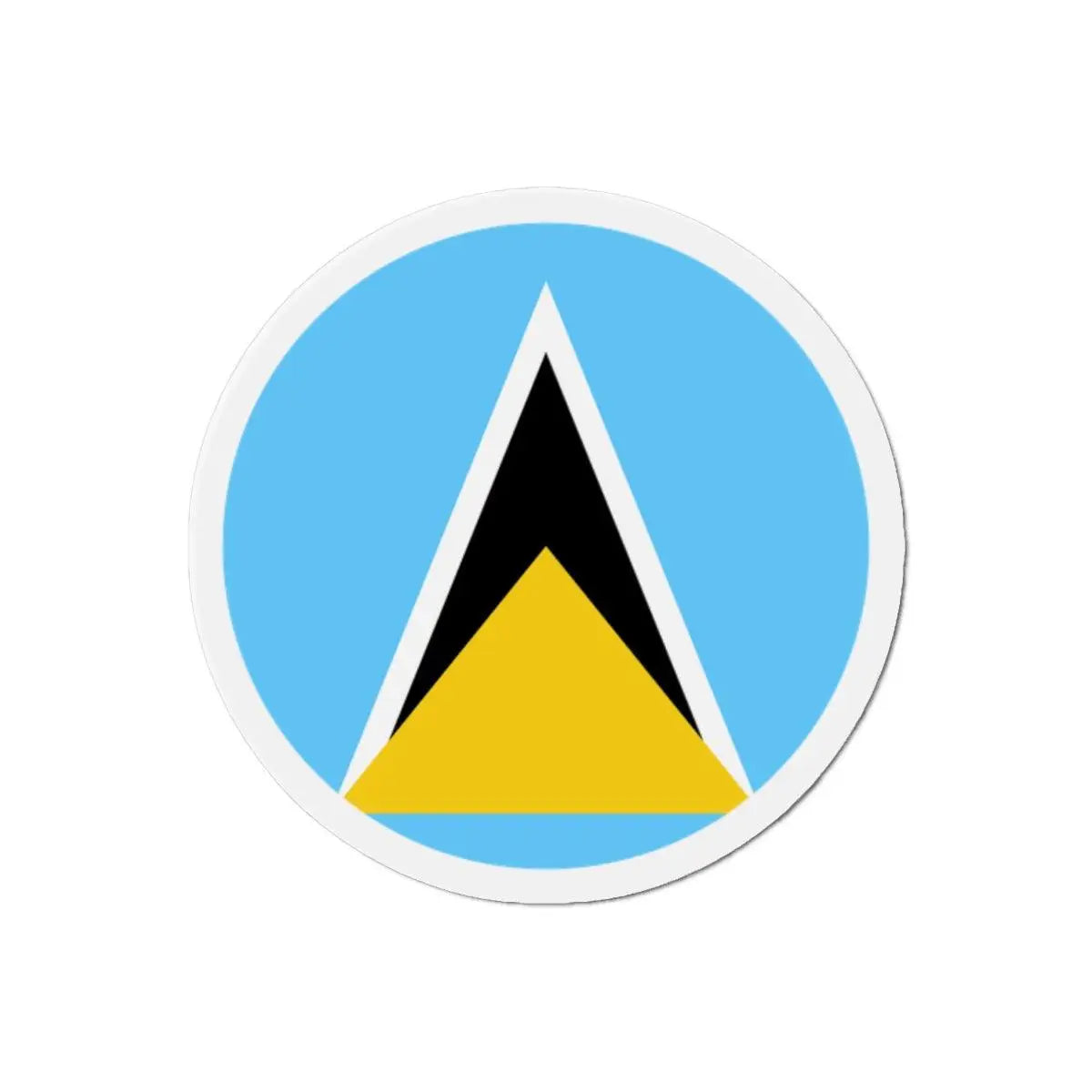 Aimant rond drapeau sainte-lucie forme décorative