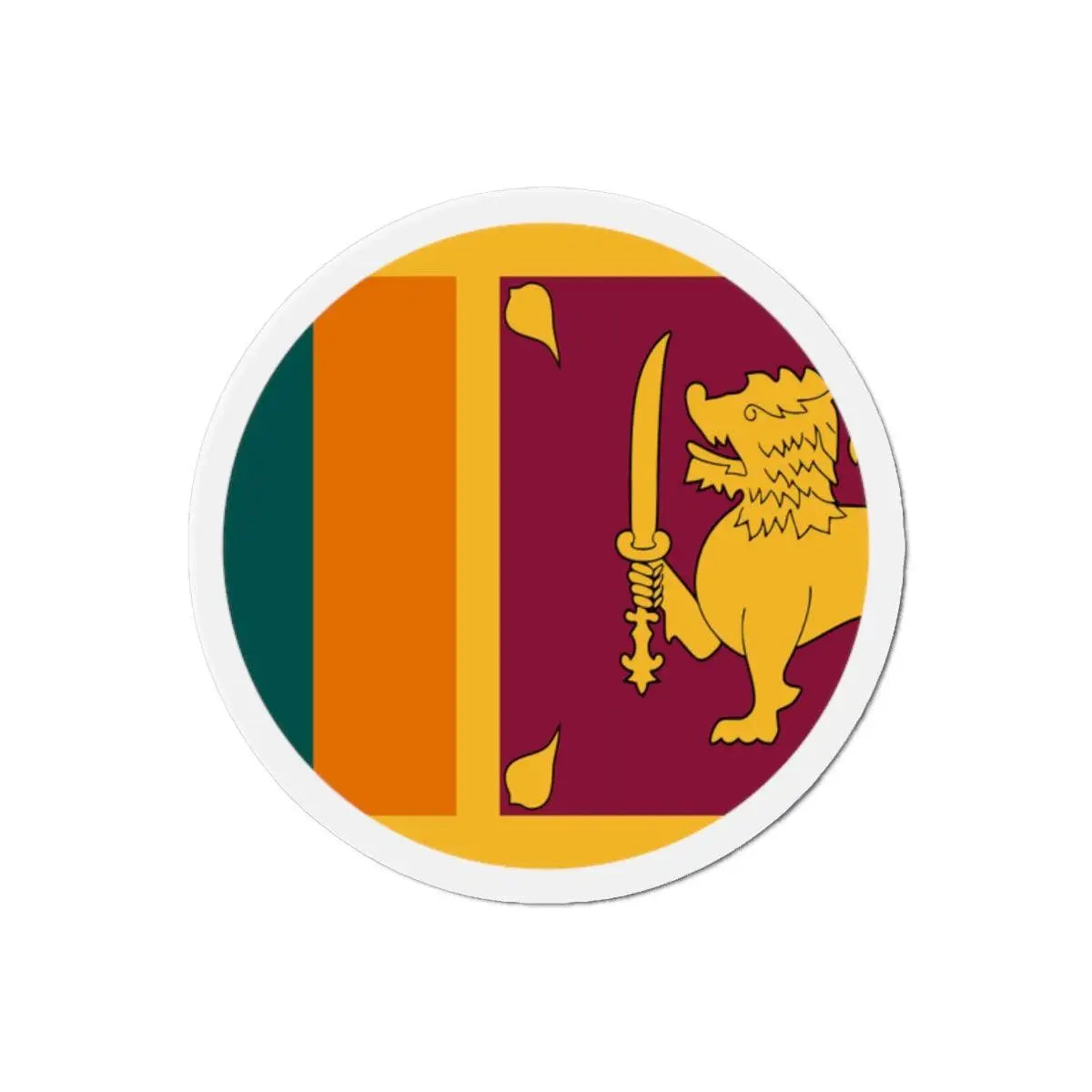 Aimant rond drapeau sri lanka forme décorative pour réfrigérateur
