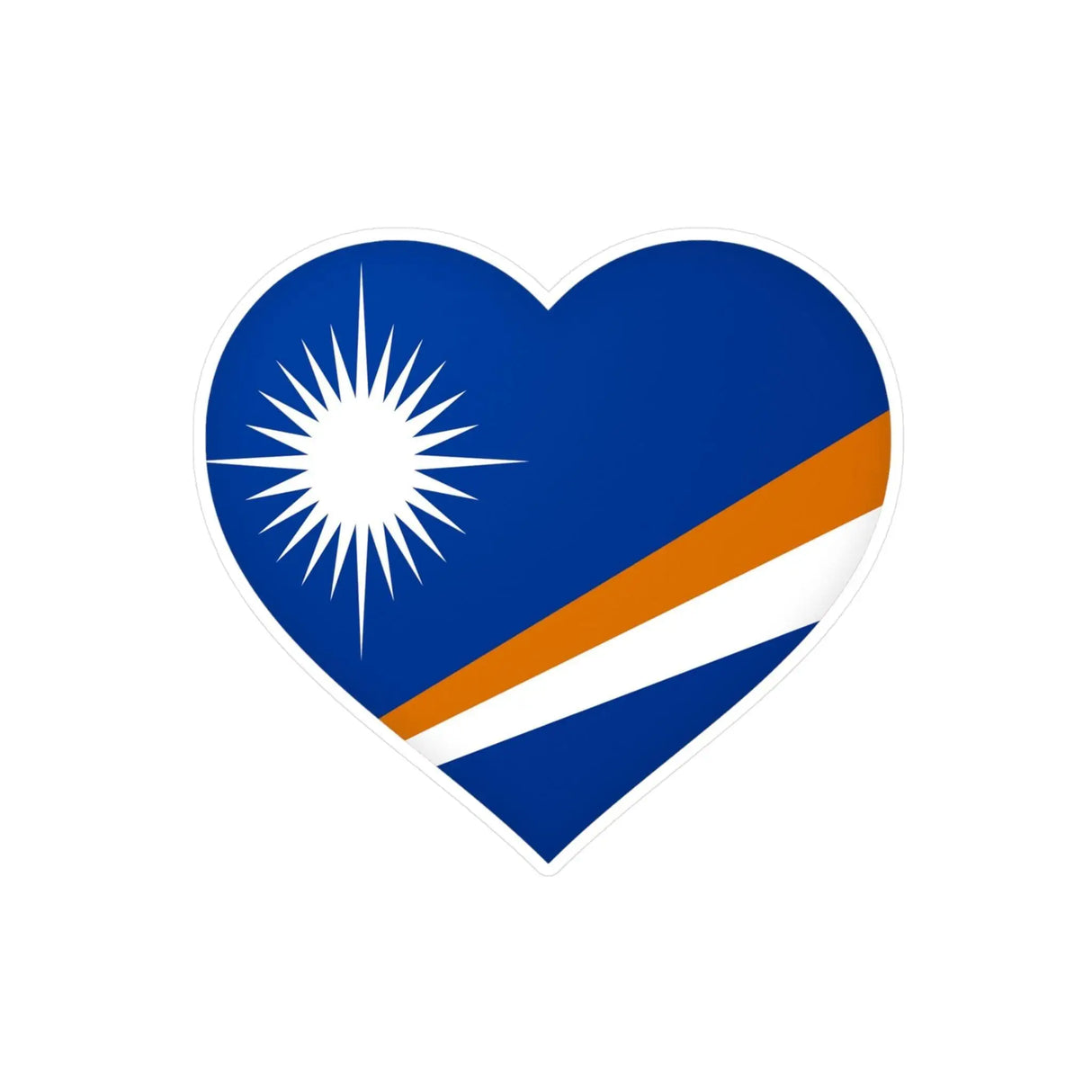 Autocollant cœur îles marshall pvc résistant décoratif