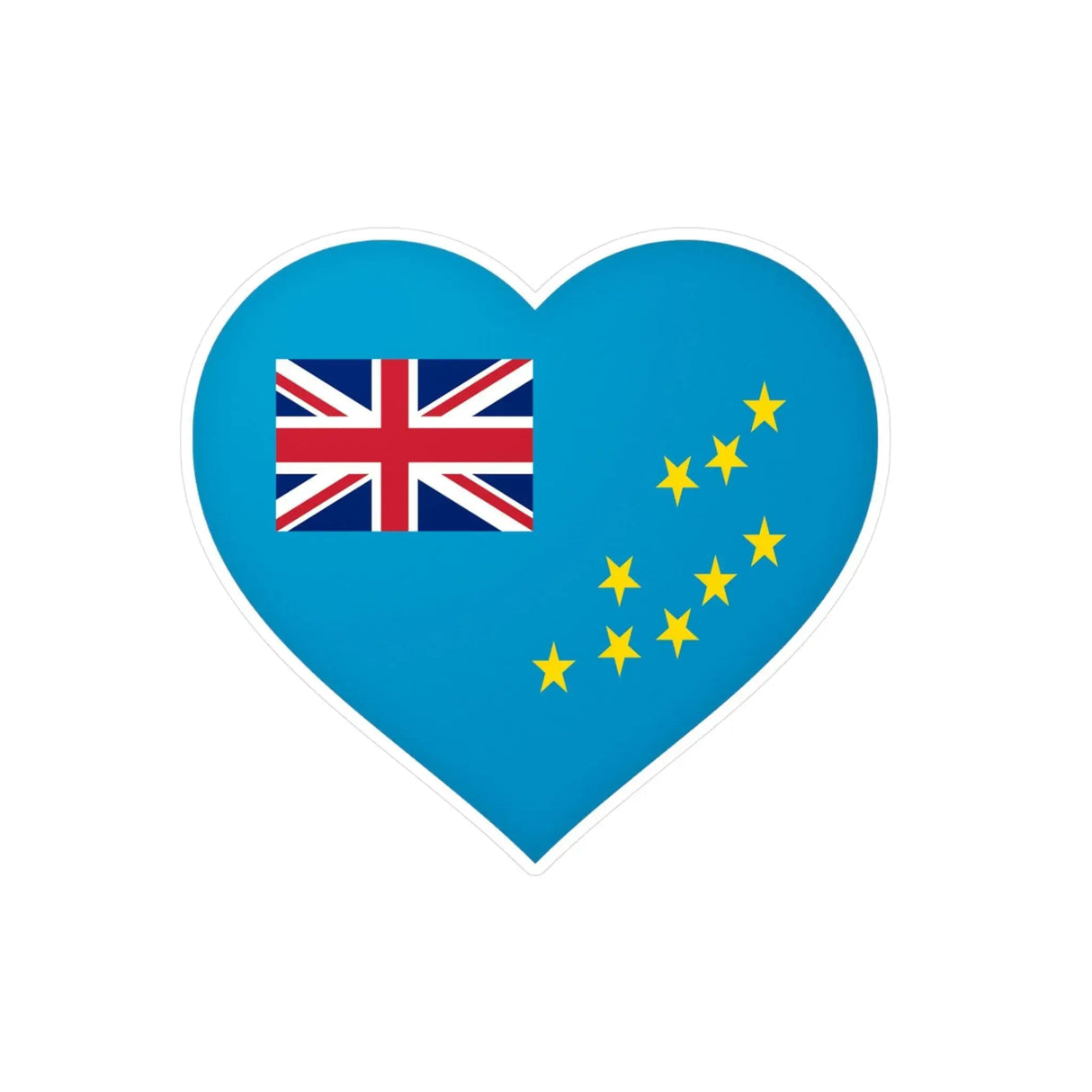 Autocollant cœur tuvalu en pvc résistant personnalisation