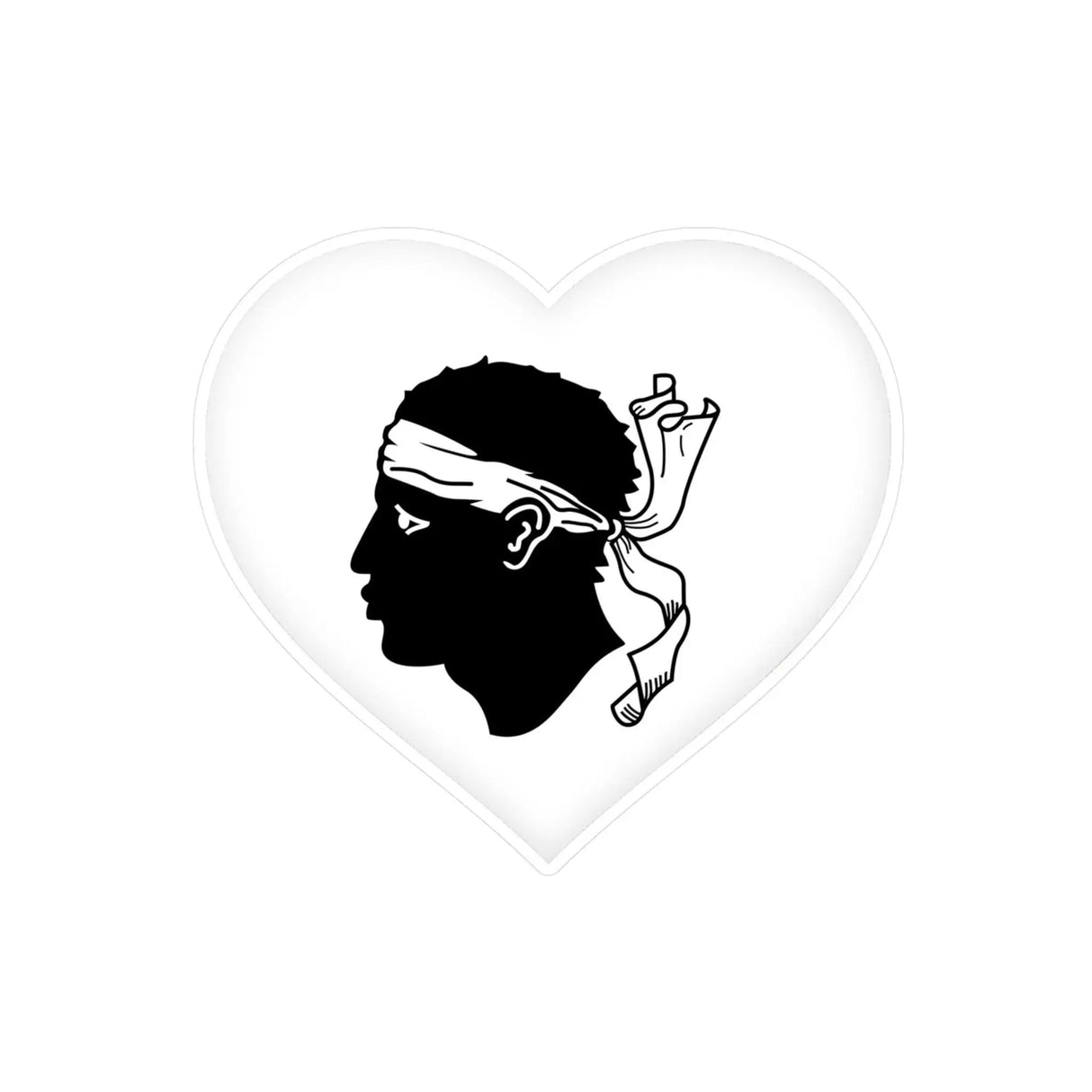 Autocollant corse forme cœur pvc résistant modèle décoratif