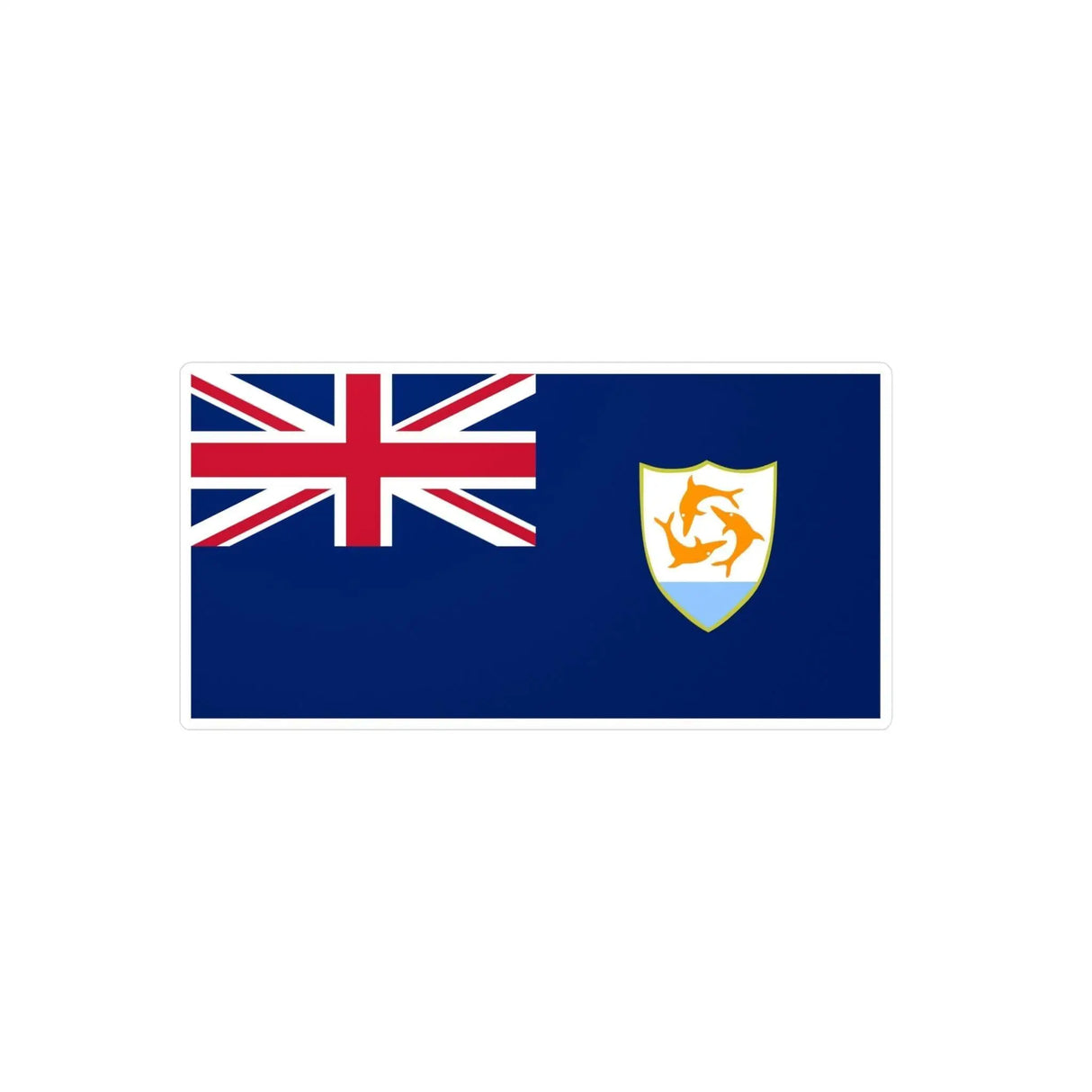 Autocollant drapeau anguilla rectangle pvc résistant