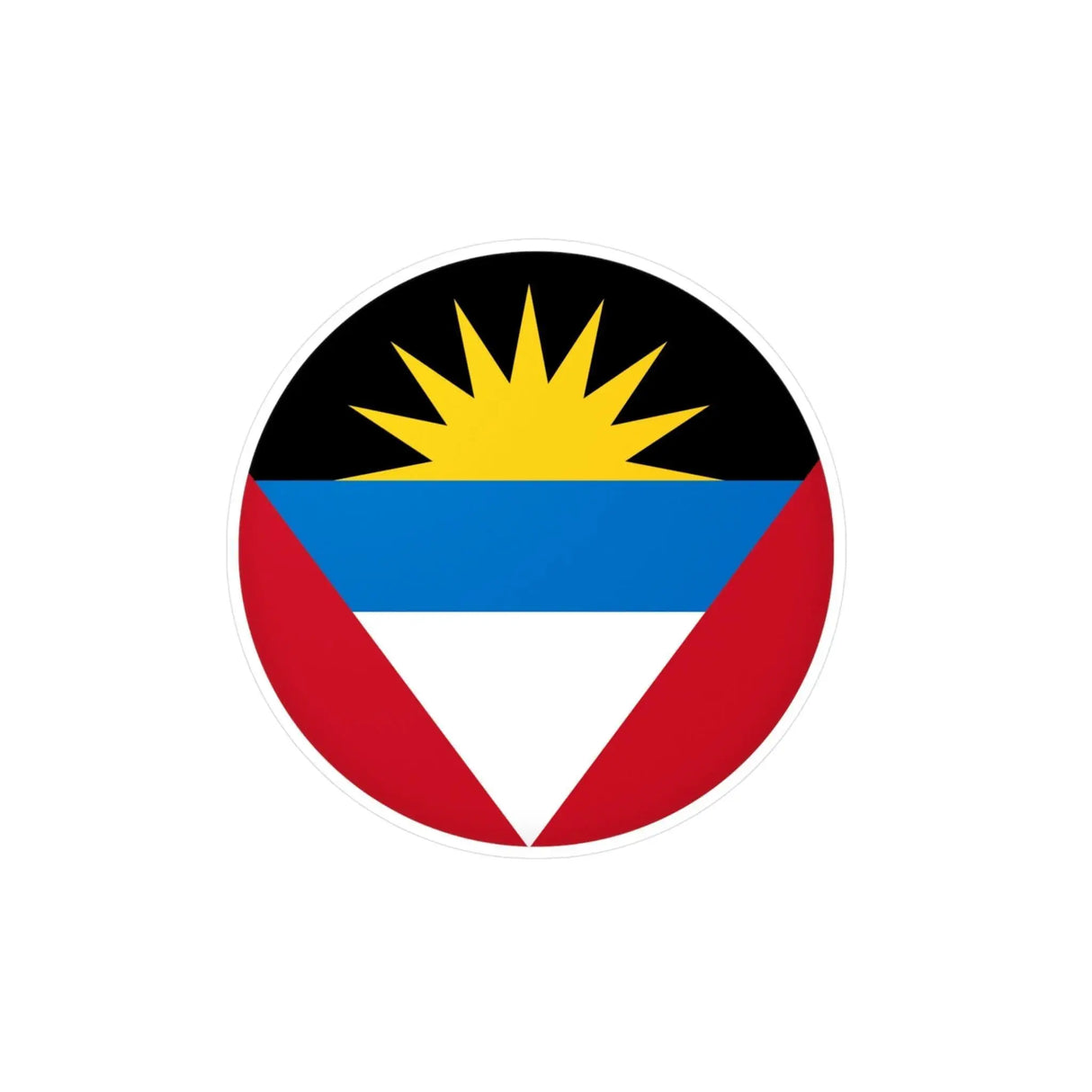 Autocollant drapeau antigua-et-barbuda rond décoratif