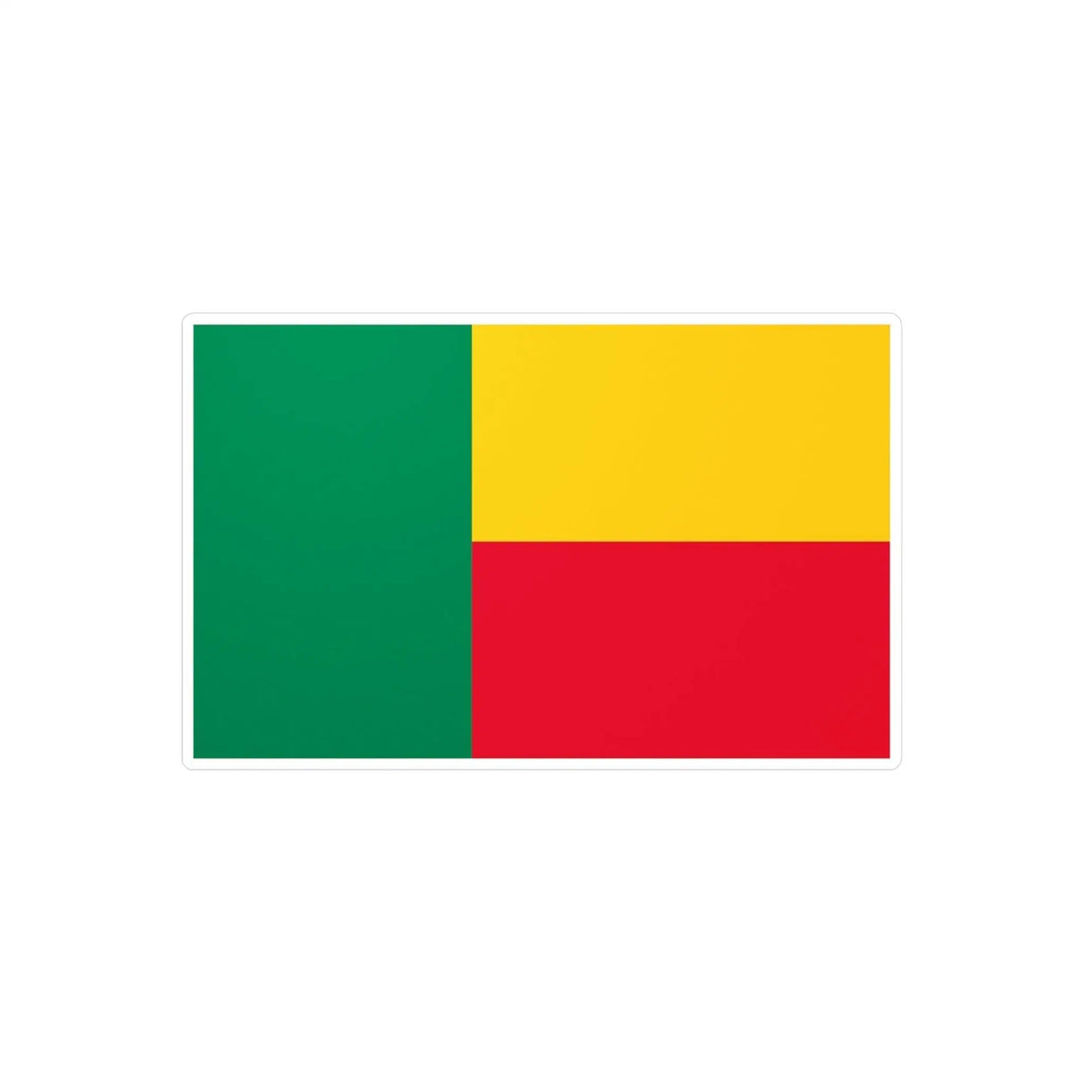 Autocollant drapeau bénin rectangle en pvc résistant