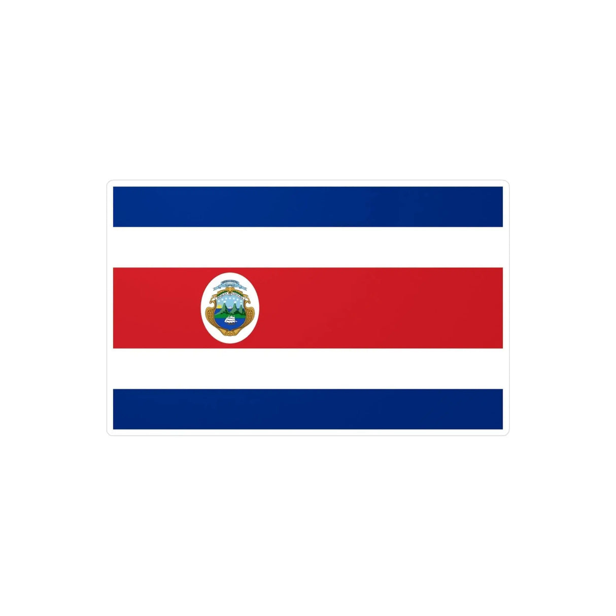 Autocollant drapeau costa rica rectangle pvc résistant