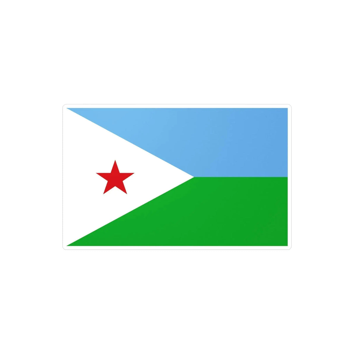 Autocollant drapeau djibouti rectangle pvc résistant
