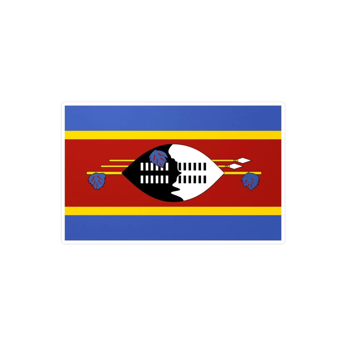 Autocollant drapeau eswatini rectangle pvc résistant