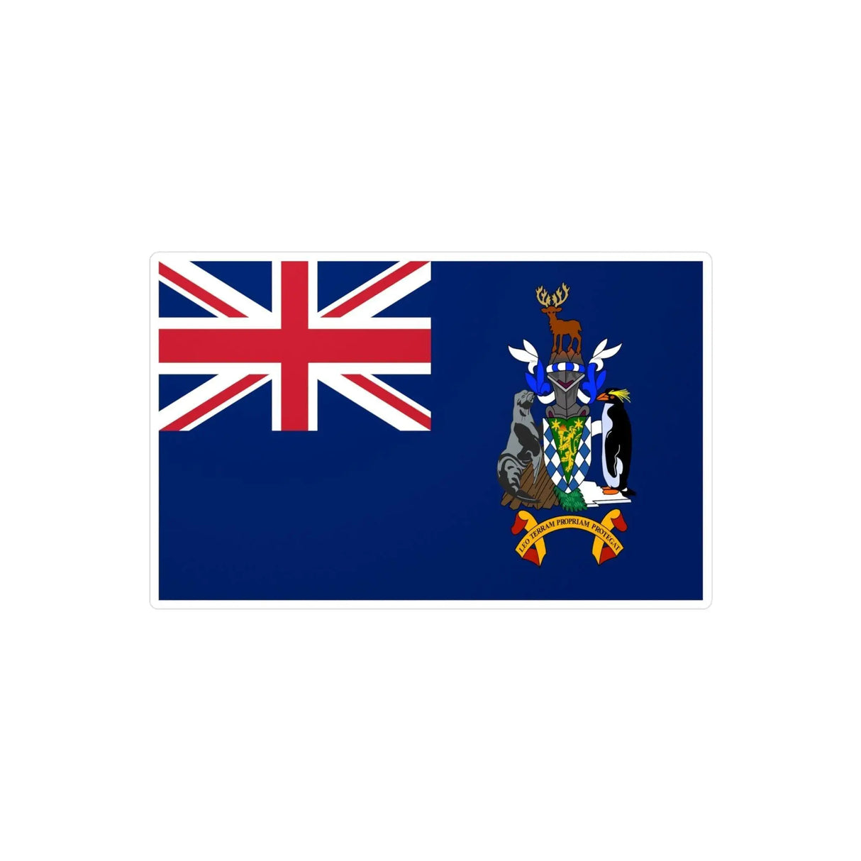 Autocollant drapeau géorgie du sud rectangle résistant