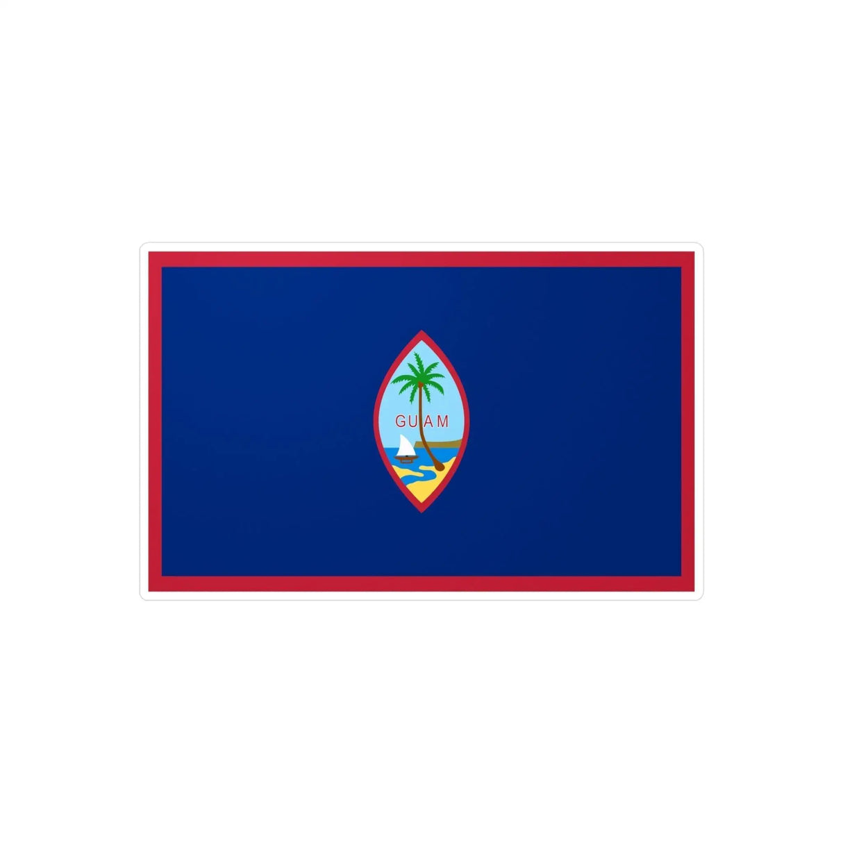Autocollant drapeau guam rectangle pvc résistant décoratif