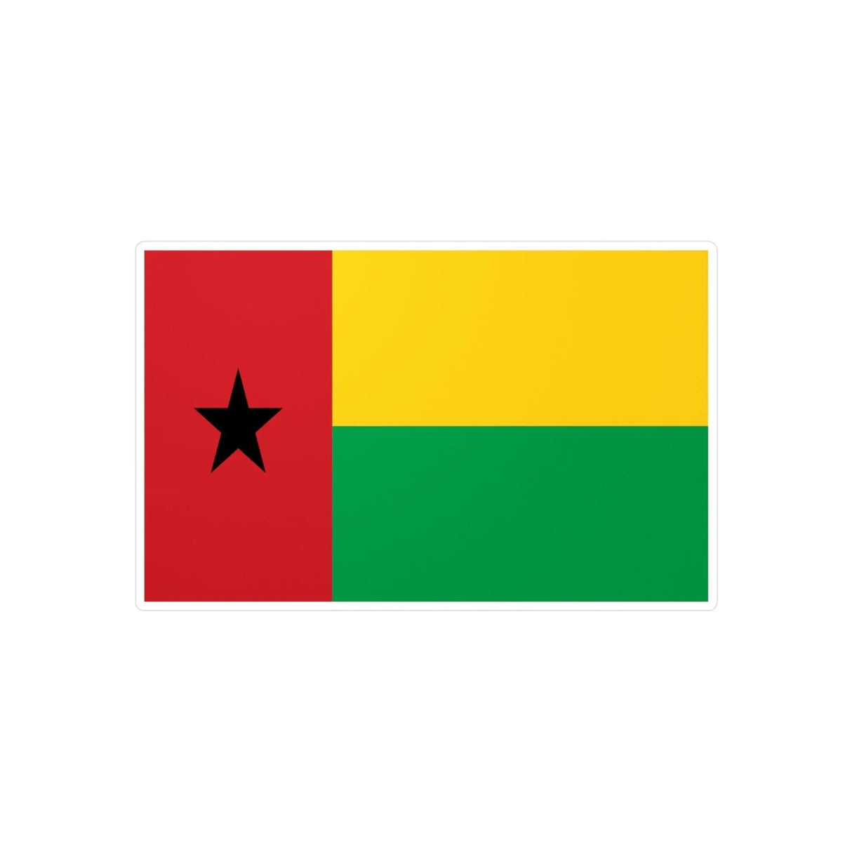 Autocollant drapeau guinée-bissau rectangle pvc résistant