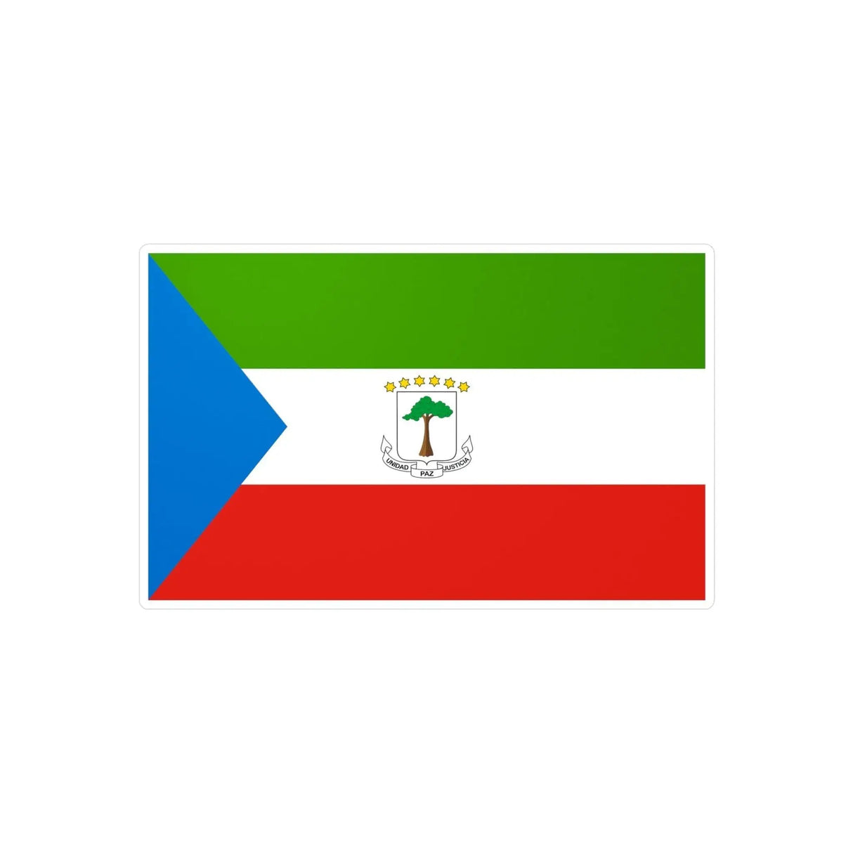 Autocollant drapeau guinée équatoriale forme rectangle pvc