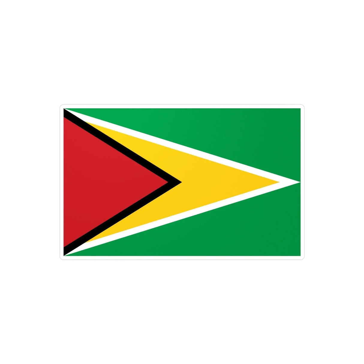 Autocollant drapeau guyana rectangle en pvc résistant