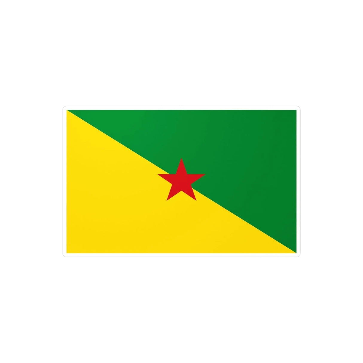 Autocollant drapeau guyane rectangle pvc résistant