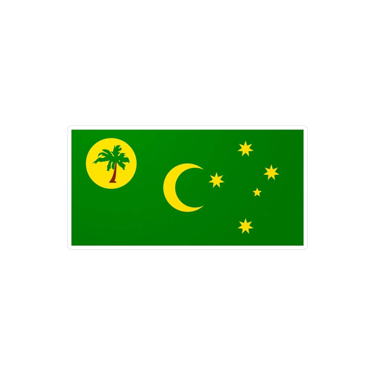 Autocollant drapeau îles cocos pvc forme rectangle résistant