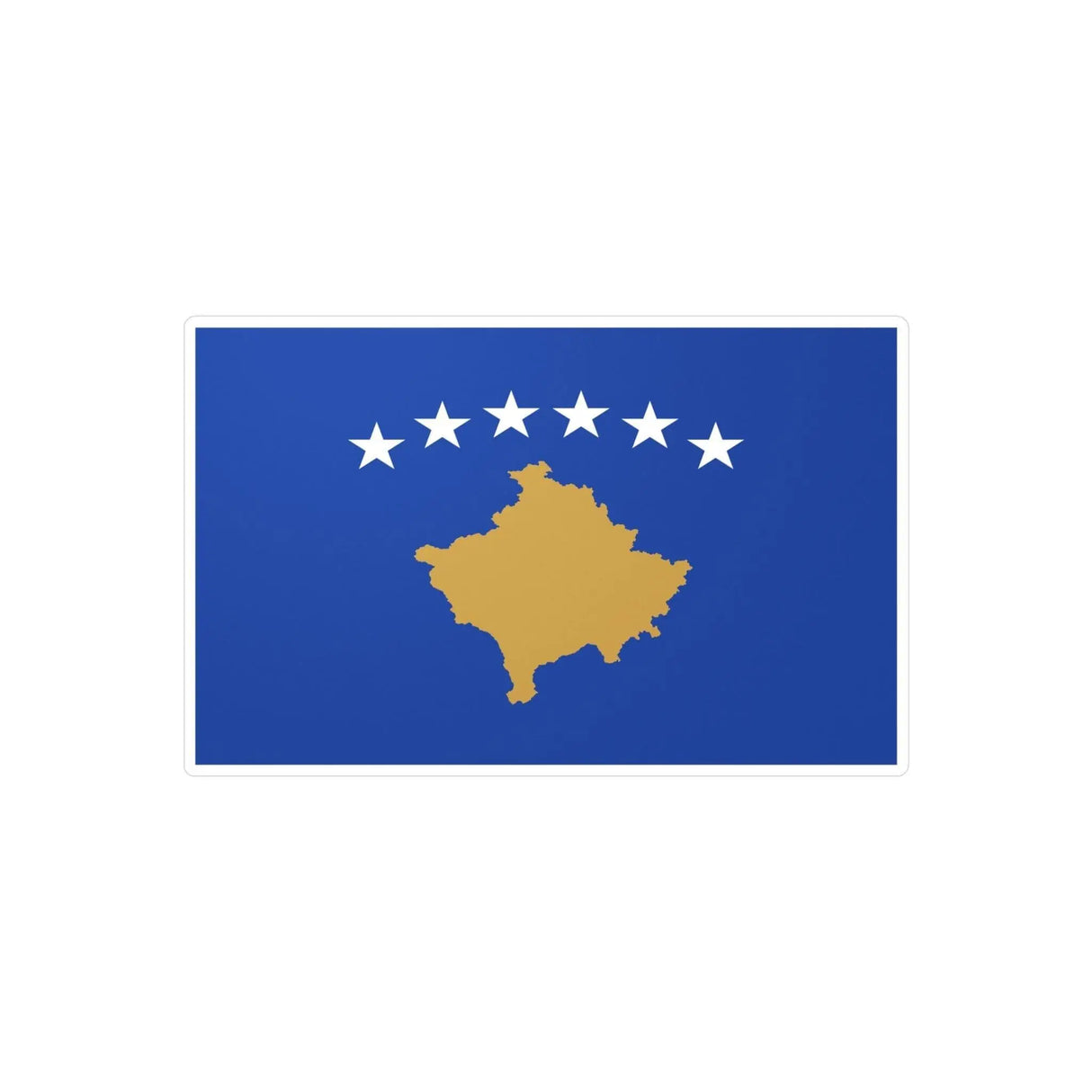 Autocollant drapeau kosovo rectangle pvc résistant