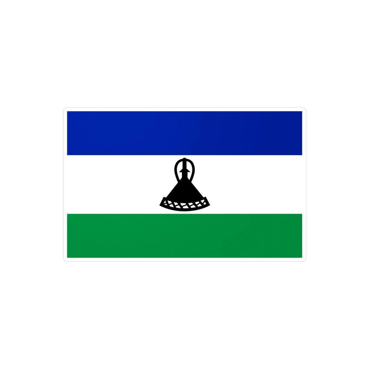 Autocollant drapeau lesotho rectangle pvc résistant